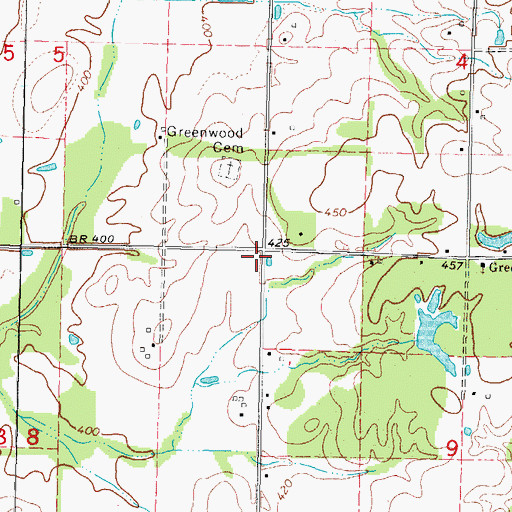 Topographic Map of King Creek School (historical), IL