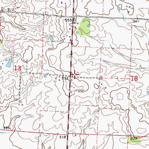 Topographic Map of Bauersach School (historical), IL
