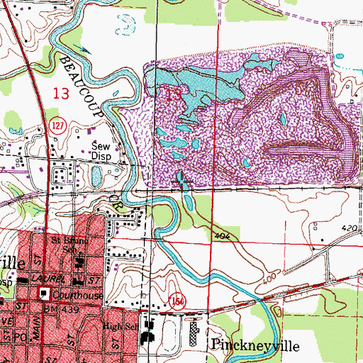 Topographic Map of Breeze Lake (historical), IL