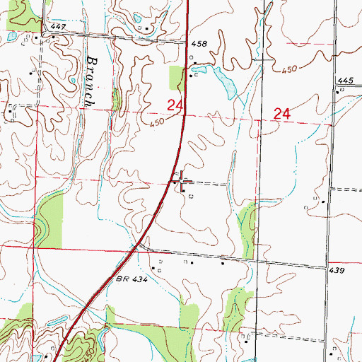 Topographic Map of Eichholz School (historical), IL