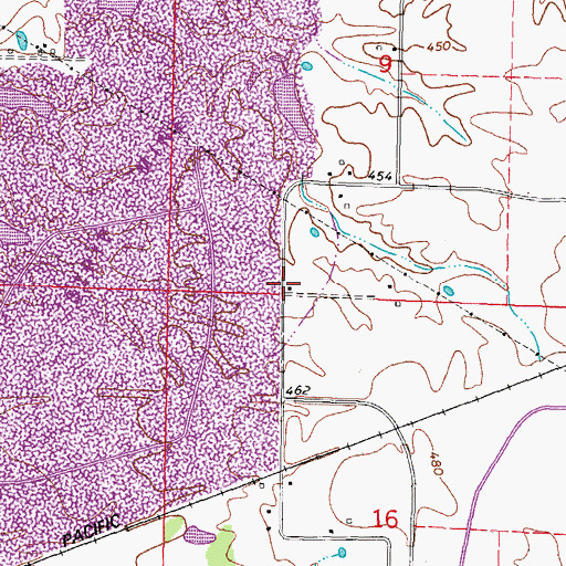 Topographic Map of Marlow School (historical), IL