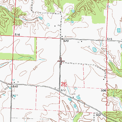 Topographic Map of Myers School (historical), IL