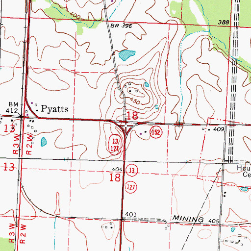 Topographic Map of Osborne School (historical), IL