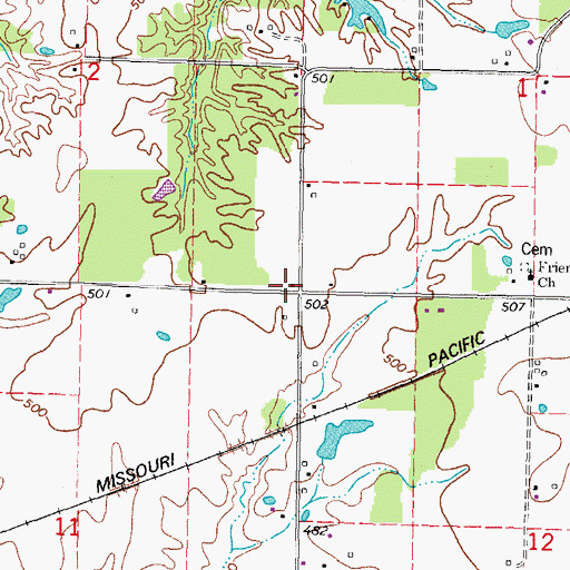 Topographic Map of Upper Arm School (historical), IL