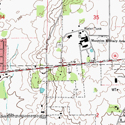Topographic Map of Cramer School (historical), IL
