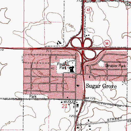 Topographic Map of Pavilion Park, IL