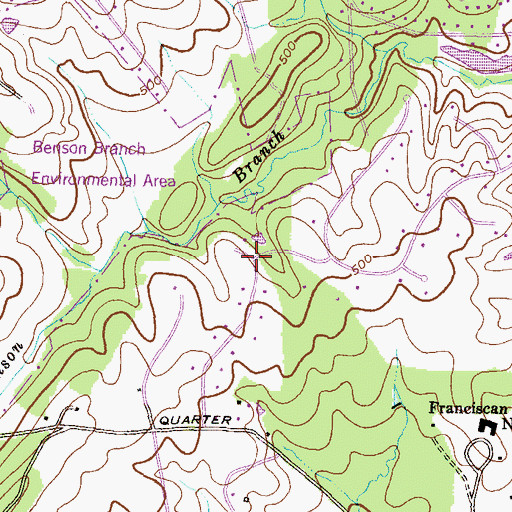 Topographic Map of Fox Den Farms, MD