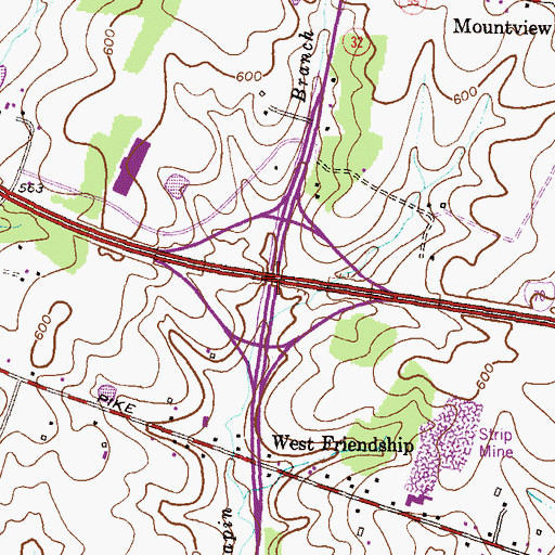 Topographic Map of Interchange 80, MD