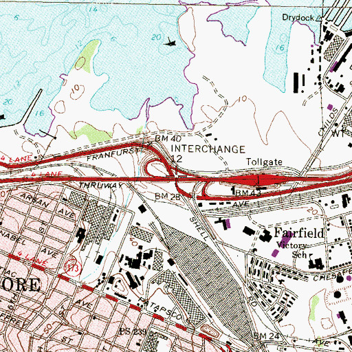 Topographic Map of Interchange 8, MD