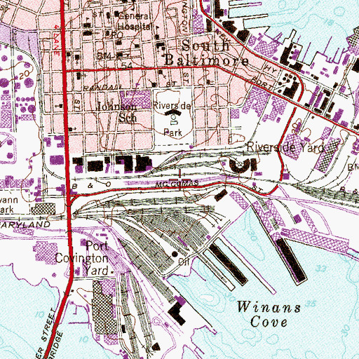 Topographic Map of Interchange 55, MD