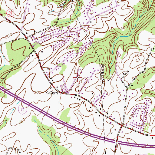 Topographic Map of Market Square North, MD