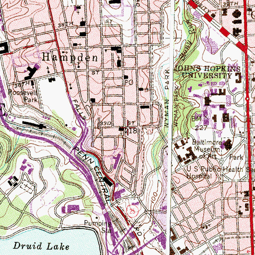 Topographic Map of Mount Vernon United Methodist Church, MD