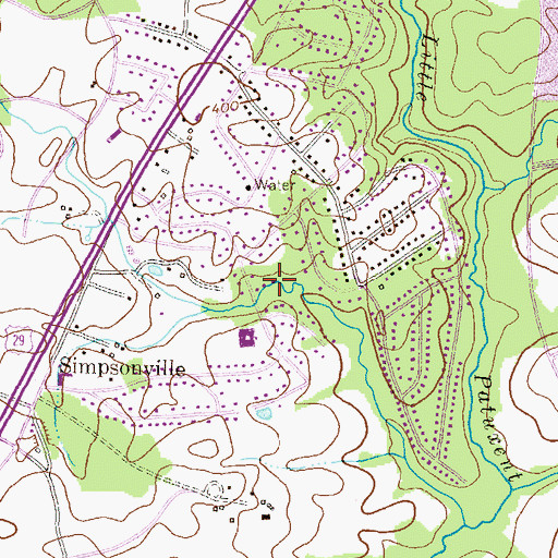 Topographic Map of Arrowhead, MD