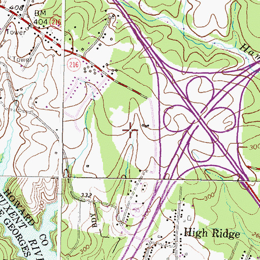 Topographic Map of Cardinal Forest, MD