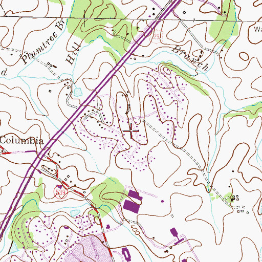 Topographic Map of Columbia Hills, MD