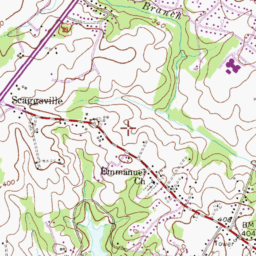 Topographic Map of Hammond Hills, MD
