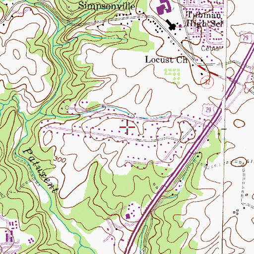 Topographic Map of Holiday Hills, MD