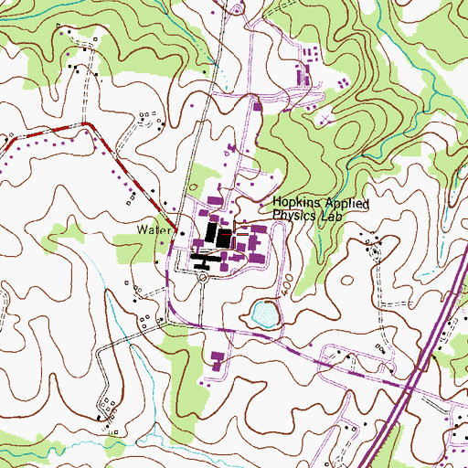 Topographic Map of Hopkins Applied Physics Lab, MD