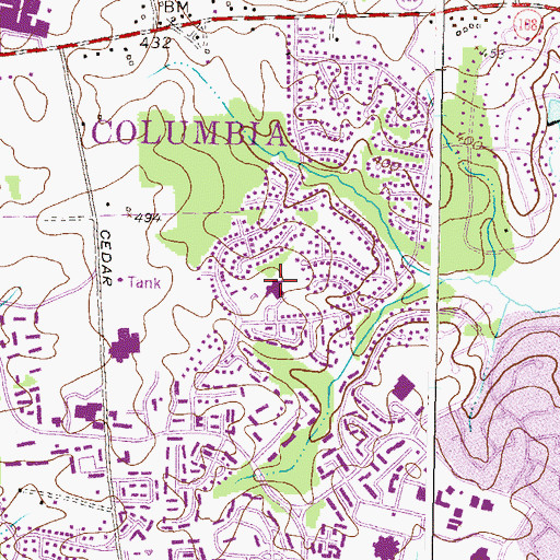 Topographic Map of Longfellow Elementary School, MD