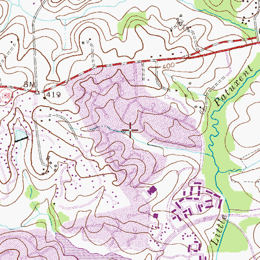 Topographic Map of Running Brook, MD