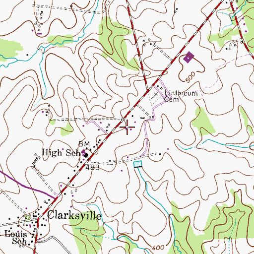 Topographic Map of School Number 18 (historical), MD
