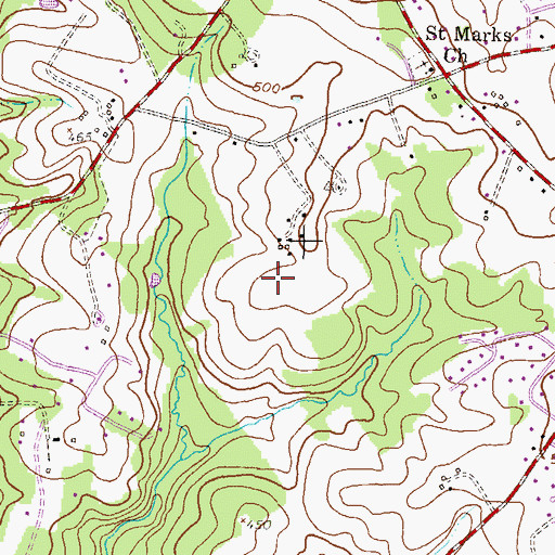 Topographic Map of Schooley Mill Park, MD