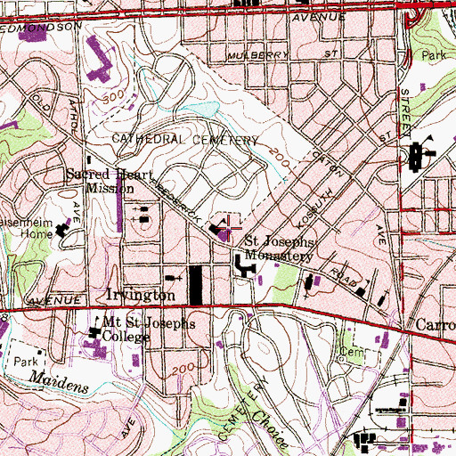 Topographic Map of Irvington Public School (historical), MD