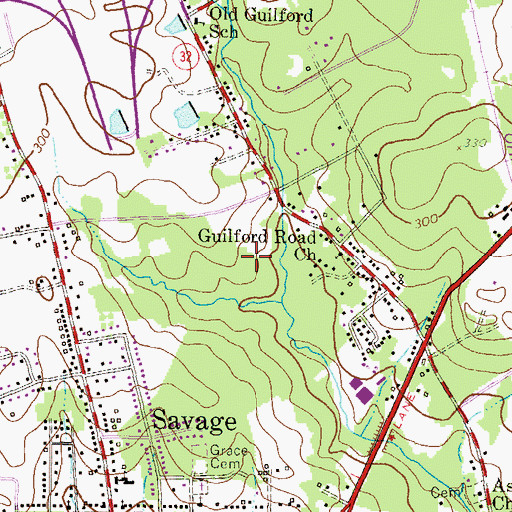Topographic Map of Asbury Woods, MD