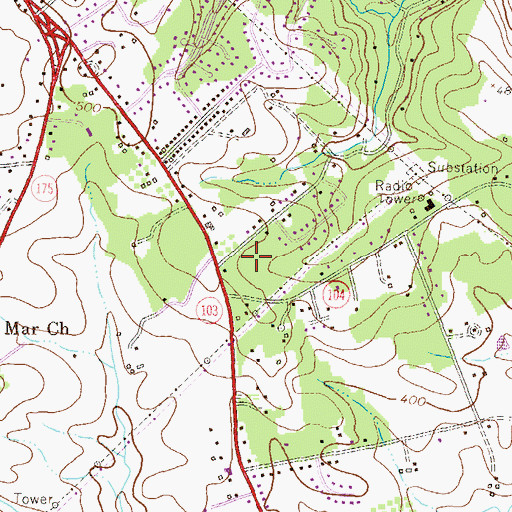 Topographic Map of Bonnie Brae, MD