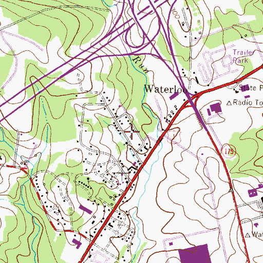 Topographic Map of Cedars, MD