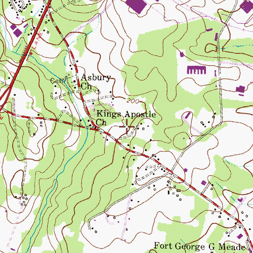 Topographic Map of Corridor North, MD