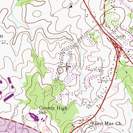 Topographic Map of Crowder, MD