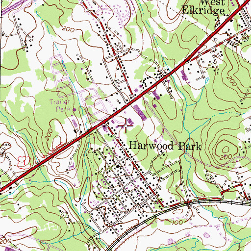 Topographic Map of Elkridge Industrial Park, MD