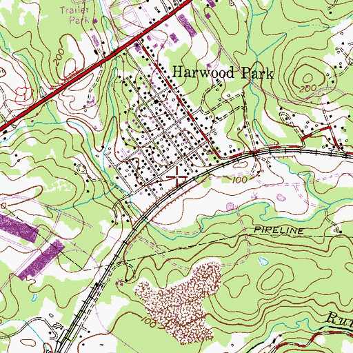 Topographic Map of Harwood Park, MD