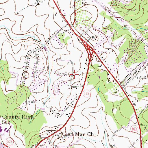 Topographic Map of Knollview, MD