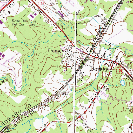 Topographic Map of Lennox Park, MD
