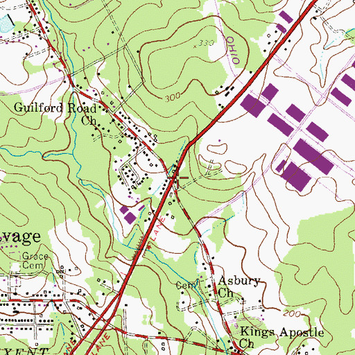 Topographic Map of Magnolia (historical), MD
