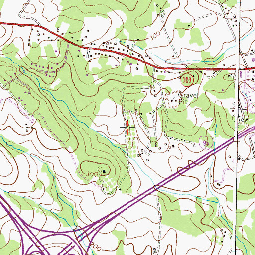 Topographic Map of Marshalee Estates, MD