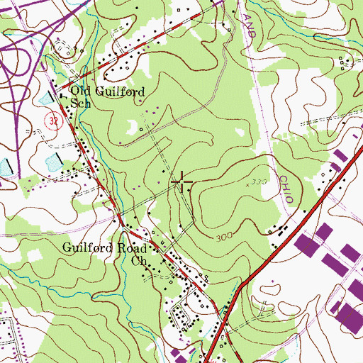 Topographic Map of Nordeau, MD