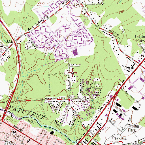Topographic Map of North Laurel Park, MD
