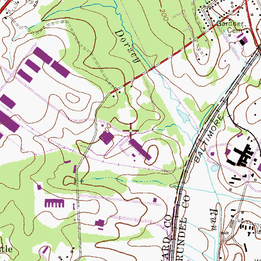 Topographic Map of Dorsey Run Industrial Park, MD