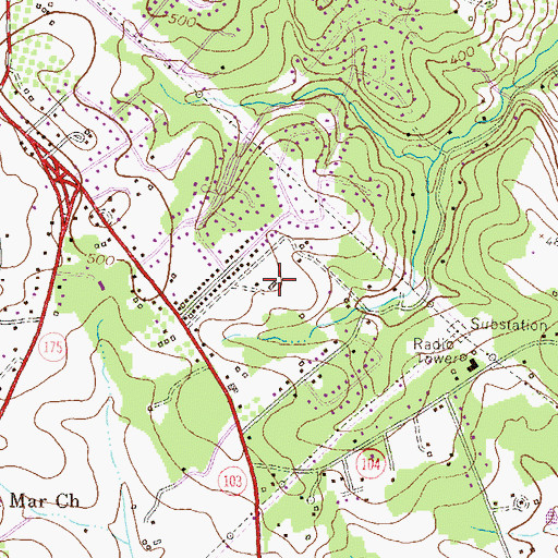 Topographic Map of Stone Hill Farm, MD