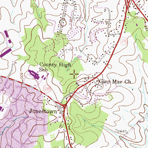 Topographic Map of Timber Run, MD