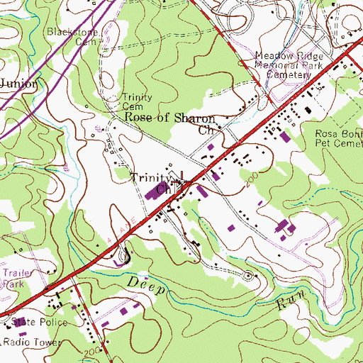 Topographic Map of Trinity Episcopal Church, MD