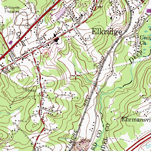 Topographic Map of Canbury Woods, MD