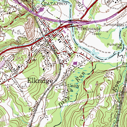 Topographic Map of First Baptist Church of Elkridge, MD