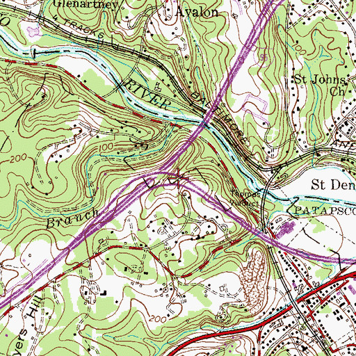 Topographic Map of Interchange 18, MD