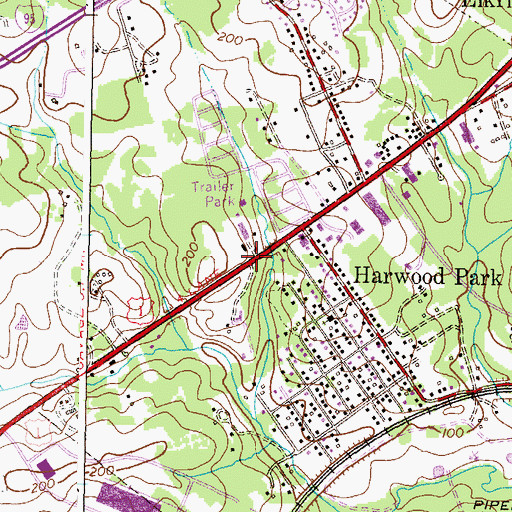 Topographic Map of Marble Hill, MD