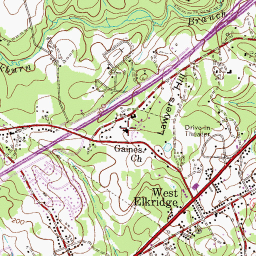 Topographic Map of Montgomery Manor, MD