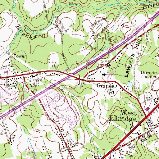 Topographic Map of Quail Ridge, MD